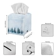 thumbnail image 6 of POLERO Decorative Tissue Box Cover Square, Waterproof PU Leather Car Tissue Holder with Winter Tree Print Facial Napkin Organizer on Table and Bathroom, Office, 6 of 7