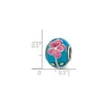 thumbnail image 2 of 925 Sterling Silver Reflections CZ Blue & Pink Floral Blue Glass Bead; for Adults and Teens; for Women and Men, 2 of 3