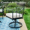 thumbnail image 6 of SUMMIT LIVING 9-Piece Outdoor Patio Dining Set with Large Square Table &  Swivel Chairs for 8, Black & Beige, 6 of 16