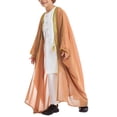 thumbnail image 2 of Otqutp Boys Robe 𝗜slamic Muslim Clothes Loose Fit Abaya Long Sleeve Lightweight Chiffon Kaftan Toddler Arabic 𝗗ubai Thobes, 2 of 9