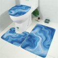 thumbnail image 2 of Blue White Tie Dye Swirl Pattern Bathroom Rugs Sets 3 Piece,Toilet Cover Set,Absorbent Non Slip Bathroom Mats Sets with U-Shaped Contour Rug Toilet Rug Set, 2 of 5