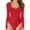 D139/Red, variant on Afdoent Womens Onesies Pajamas Women Solid Color Square Neck Long Sleeve Button Slim Bodysuit Jumpsuits Comfortable