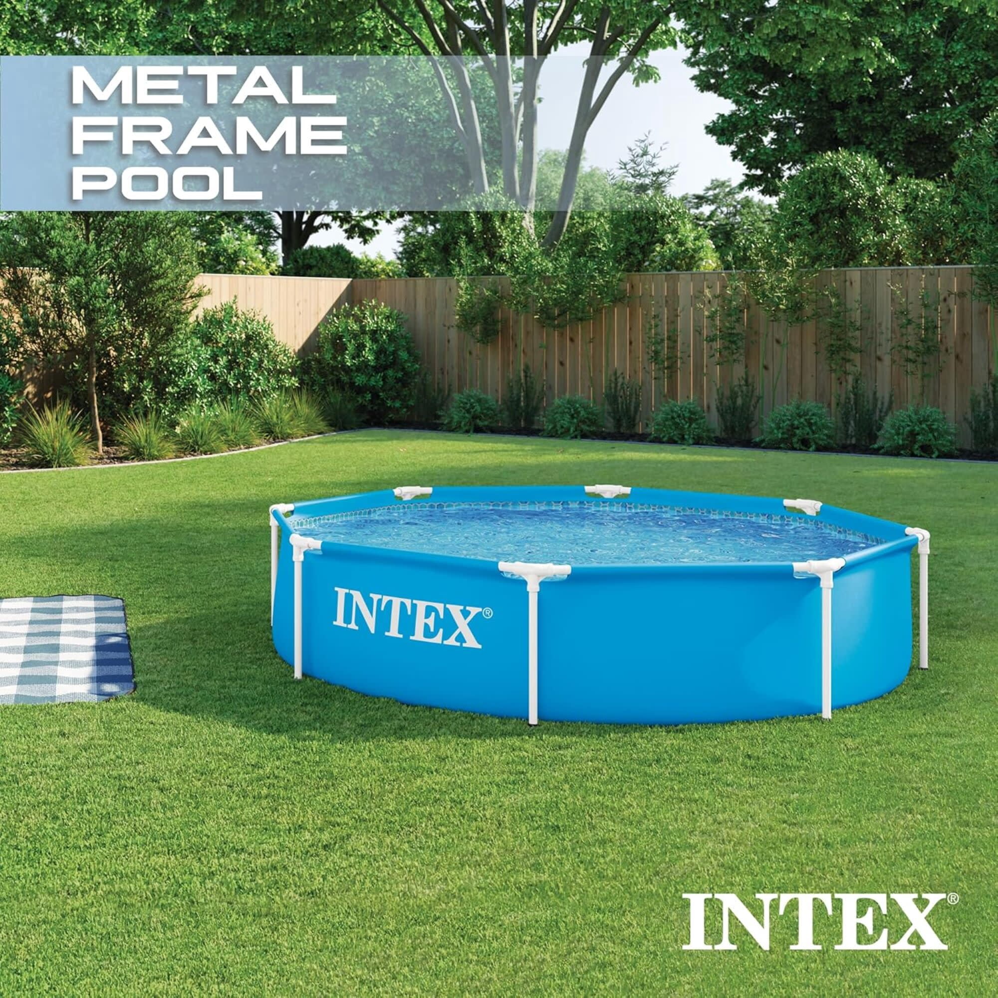 Intex: Metal Frame Pool - 8' x 20" - Above Ground Swimming, Puncture-Rust Resistant, Easy T-Joint Setup, Outdoor Family Water Play, 483 Gal, 28205EH