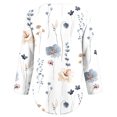 thumbnail image 5 of Pompotops Chemises d'Été à Manches Longues Imprimées pour Femmes Tunique Décontractée à Fermeture Éclair Col en V Blouse Roulable en Liquidation, 5 of 5