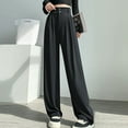 thumbnail image 2 of Plebaso Suit Pants for Women Trendy High Waist Solid Color Wide Leg Long Pants Women's Casual Loose Workwear, 2 of 7