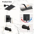 thumbnail image 2 of Matte Black Tub Shower Faucet Set Complete with 8-Inch Rainfall Shower Head and Tub Spout Included Shower Valve Tub Shower Trim Kit, 2 of 13