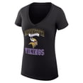 thumbnail image 2 of Women's G-III 4Her by Carl Banks Black Minnesota Vikings Super-Slim Fit Lightweight Team Logo Graphic V-Neck T-Shirt, 2 of 5