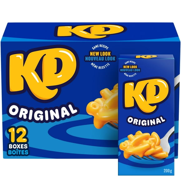 Kraft Dinner Original Macaroni and Cheese Dinner, 200g Box, 12 ct Case, 200g x 12