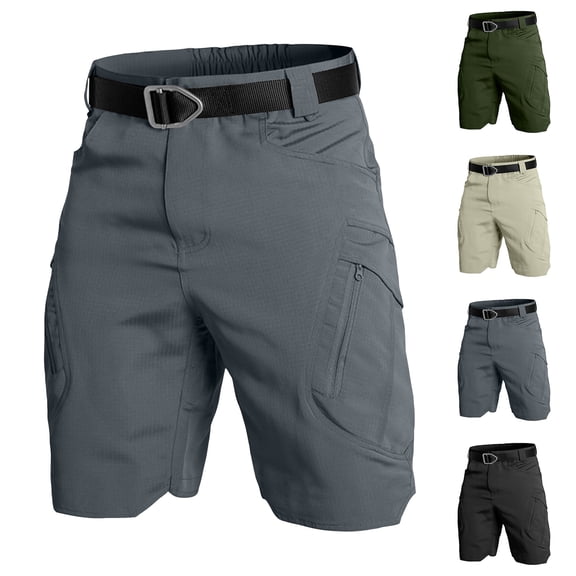 Fabrcox M-6XL Cargo Shorts for Men Big and Tall Mens Shorts Athletic Outdoor Camping Going Out Mens Bermuda Shorts with Zipper Pockets No Belt Khaki 5XL