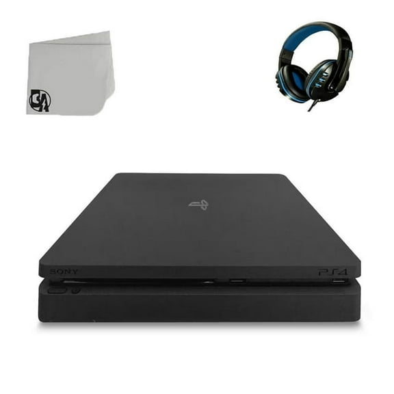 Pre-Owned Sony 2215B PlayStation 4 Slim 1TB Only Black Gaming Console with Gaming Head Set BOLT AXTION Bundle Used