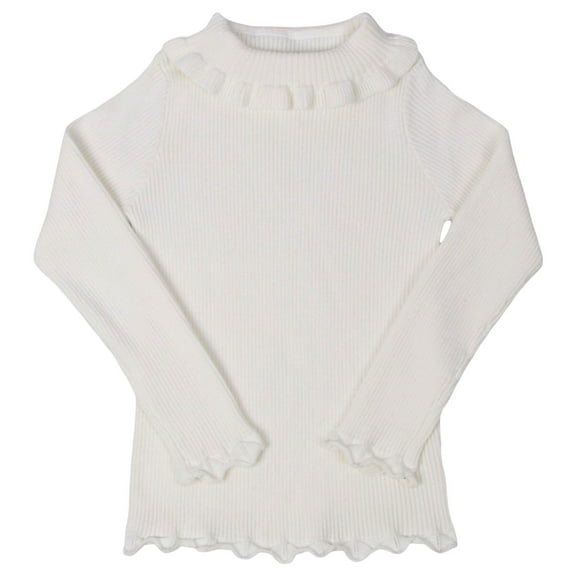 Zshosam Teen Girl Sweater Girls Sweaters Casual Kids Pullover Sweater Crew Neck Long Sleeve Knit Top for Girl Toddler Teen Size 18 24 Months,(White 18-24 Months)
