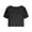 Black, variant on Women's Crew Neck Short Sleeve Cropped Top Casual Loose Fit Crop Tee for Daily Wear & Summer Outings