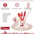 thumbnail image 3 of 215 PCS Christmas Paper Plates and Napkins, Christmas Disposable Party Supplies Decorations, Christmas Tableware Set Include Dinner Plates, Dessert Plates, Cups, Napkins, Cutlery, Straws, 3 of 5