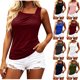 thumbnail image 1 of Neewe Womens Summer Flowy Pleated Tank Tops Scoop Neck Sleeveless Banded Bottom Casual Loose Fit Shirts, 1 of 6