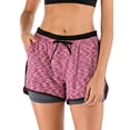 thumbnail image 2 of YouLoveIt Womens Yoga Shorts Double-layer High Waist Workout Yoga Shorts Athletic Sports Active Running Shorts with Pocket, Workout Active Running Shorts Casual Shorts, 2 of 7