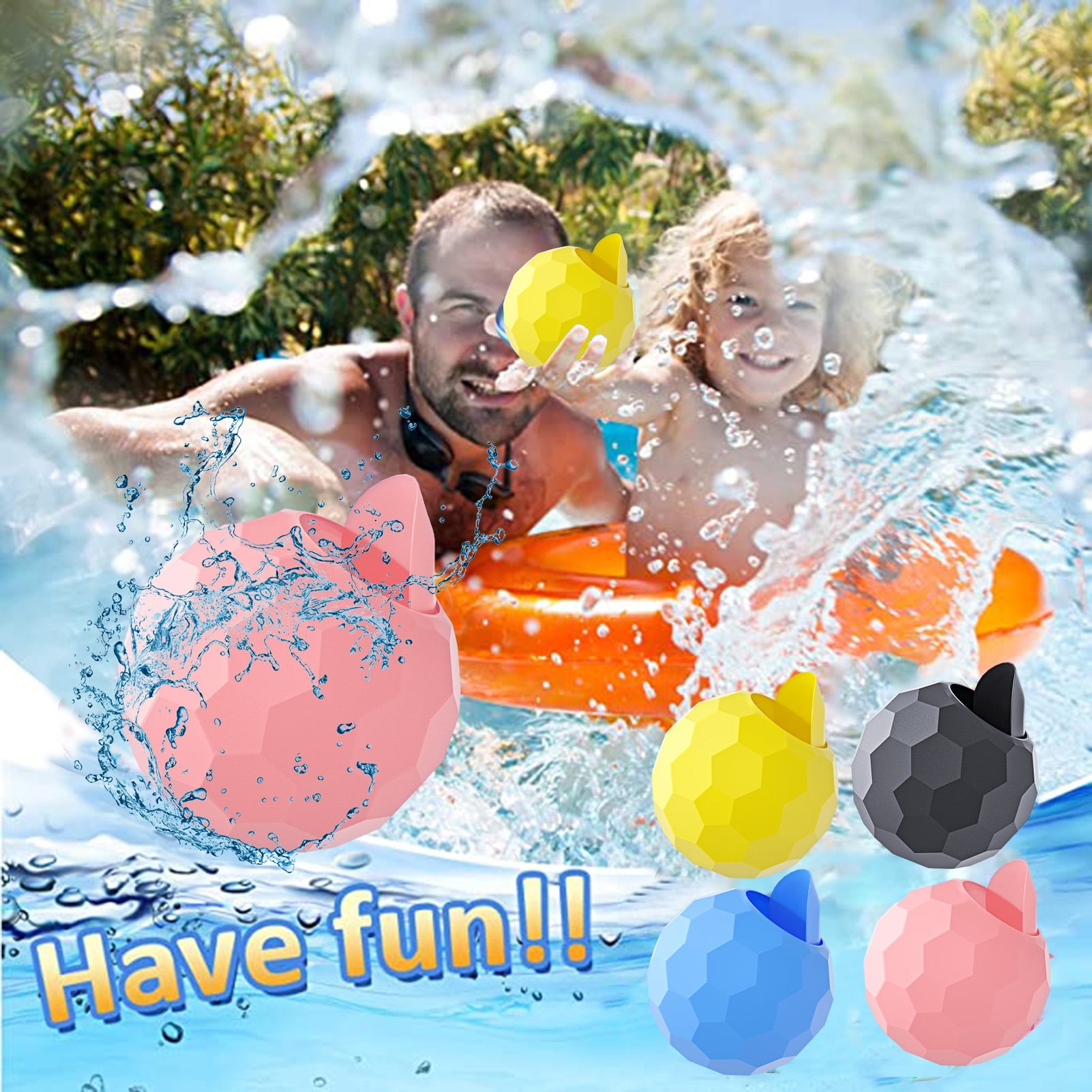 Travelwant 4Packs Hurricane Reusable Water Balls Reusable Water Bombs