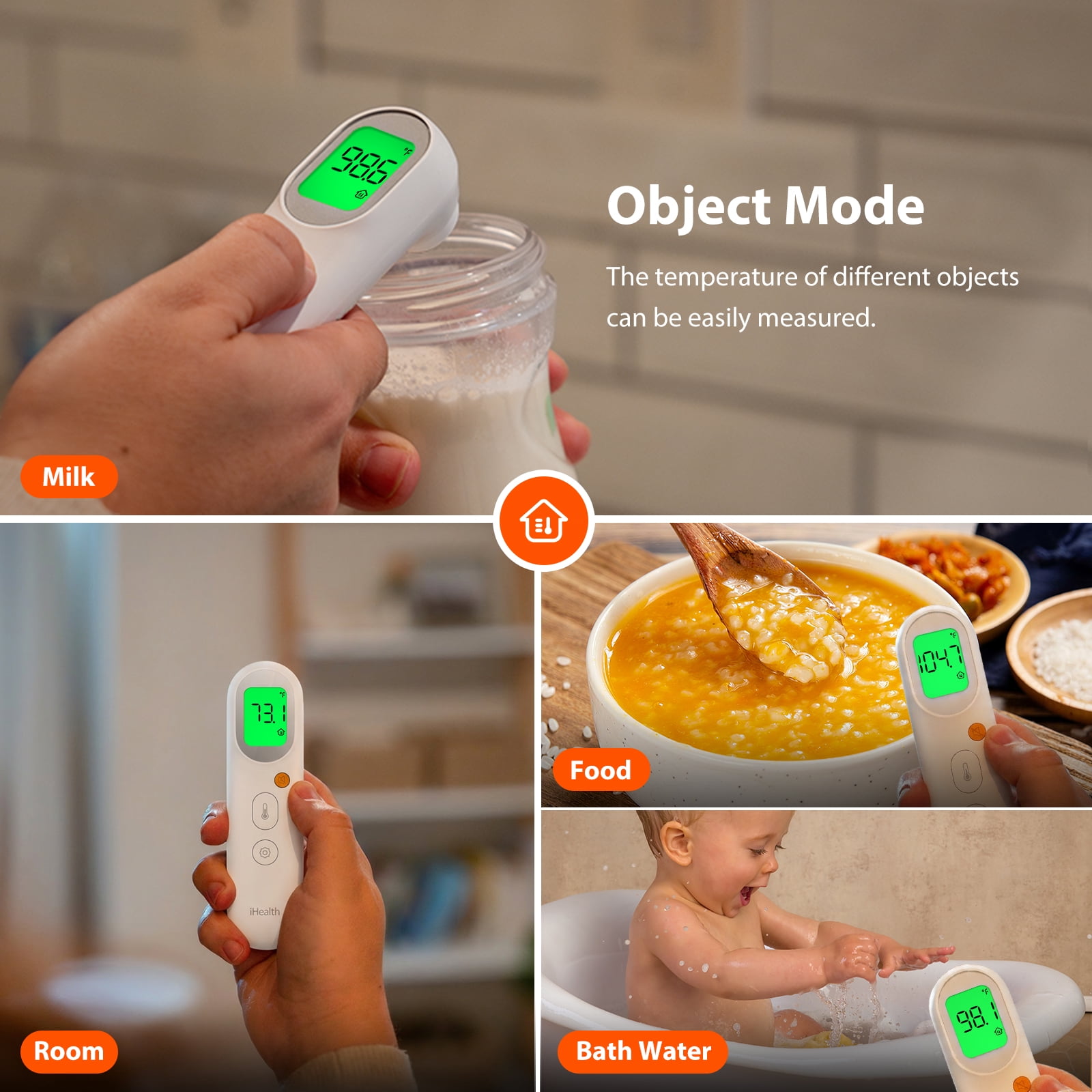 iHealth PT9S No-Touch Forehead Thermometer, Digital Infrared Thermometer for Adults, Kids & Babies, Fast Temperature Reading