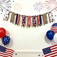thumbnail image 5 of WSBDENLK Independence Day Decorations, 4th of July Patriotic Red White Blue Streamer Garland for Porch Wall Fence, Pre Strung Tinsel Party Banner for Outdoor Indoor A10-USA USA0704, 5 of 8