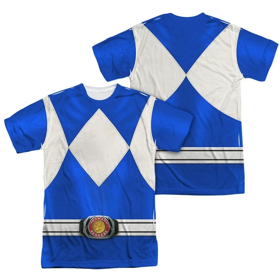 Power Rangers Men's Blue Ranger Sublimation T-shirt Large White