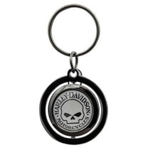Harley-Davidson Classic Willie G Skull Logo Spinner Key Chain - Black/Gray, Harley Davidson