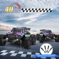 thumbnail image 5 of Yexmas 1:16 Scale Fast Large RC Car,40+KM/H All Terrain High Speed Remote Control Car, 4x4 RC Monster Truck with 60 Min Runtime,2 Batteries,Gifts Toys for Kids & Adults,Purple, 5 of 9