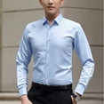 thumbnail image 2 of Men's Shirts Long Sleeve Drill Button Business Formal Social Wrinkle, 2 of 11
