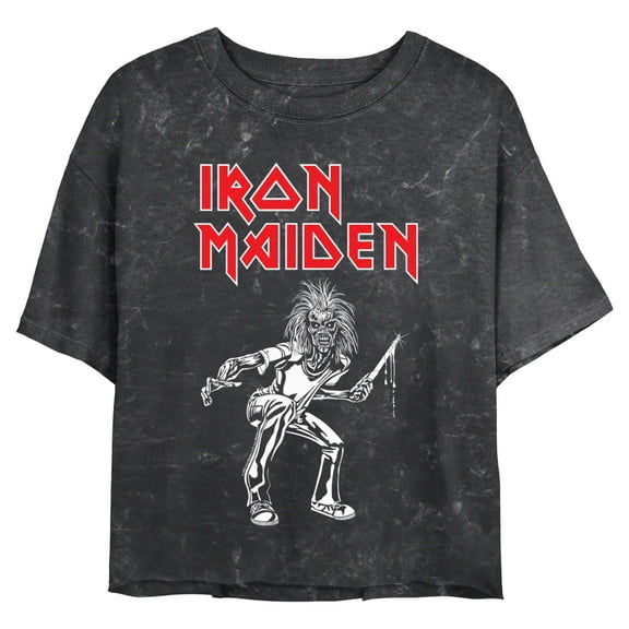 Juniors Iron Maiden Eddie Knife Logo T Shirt