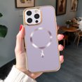 thumbnail image 2 of Allytechgroup Phone Case for Apple iPhone 16 Pro, Slim Fit Magnetic Back Cover Compatible with Mag-Safe Shockproof & Anti-Scratch iPhone 16 Pro Case Cover for Women Men,Purple, 2 of 7