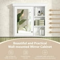 thumbnail image 6 of Bathroom Medicine Cabinet with Mirror, 30'' x 28'' Wall Mounted Medicine Cabinet with Single Door and Shelves, Over The Toilet Mirrored Bathroom Storage Wall Cabinet, 6 of 9
