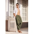 thumbnail image 6 of COOFANDY Men's Linen Baggy Cotton Harem Pant Fashion Hip Pop Hippy Trouser, 6 of 9