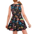 thumbnail image 2 of FOR U DESIGNS Colorful Mushroom Tank Dress Girls Size 3-4 Years Trendy Knee Length Sundresses, Kids Comfy Crewneck Twirl Dresses Softness A Line Pleat Dress, 2 of 6