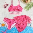 thumbnail image 2 of CAUYDY Children Girls Teen Girls Summer Swimsuit 3 Pcs Bathing Suits Tween Girls Cute Bikini Tankini Sets with Cover Ups Beach Skirt for Kid 10T 11T 12T 13T (Sizes 15-16 Years,F02-Hot Pink), 2 of 8