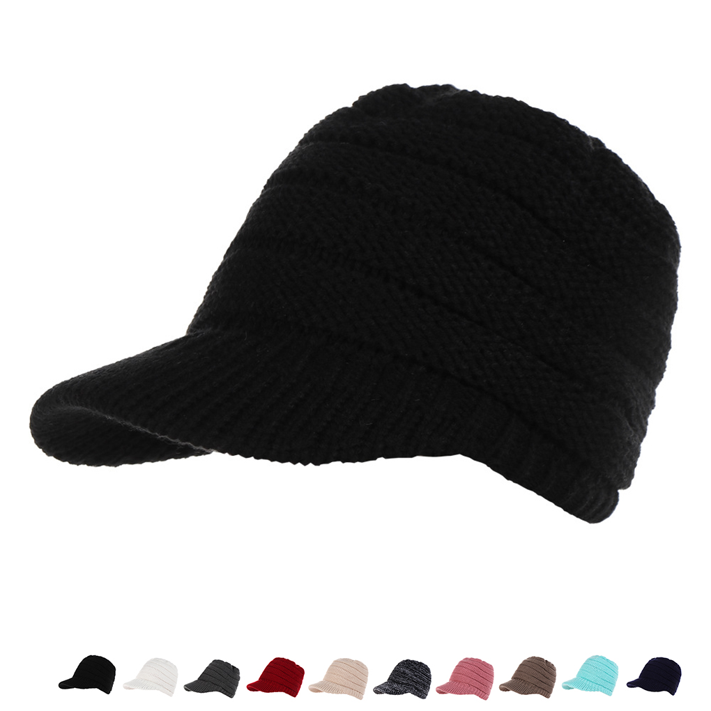 Women Knit Hat Baseball Cap Girl Casual 