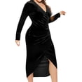 thumbnail image 4 of Gvmfive Womens Plus Size Dress Cocktail Evening Velvet Dress Elegant Party Dress, 4 of 6