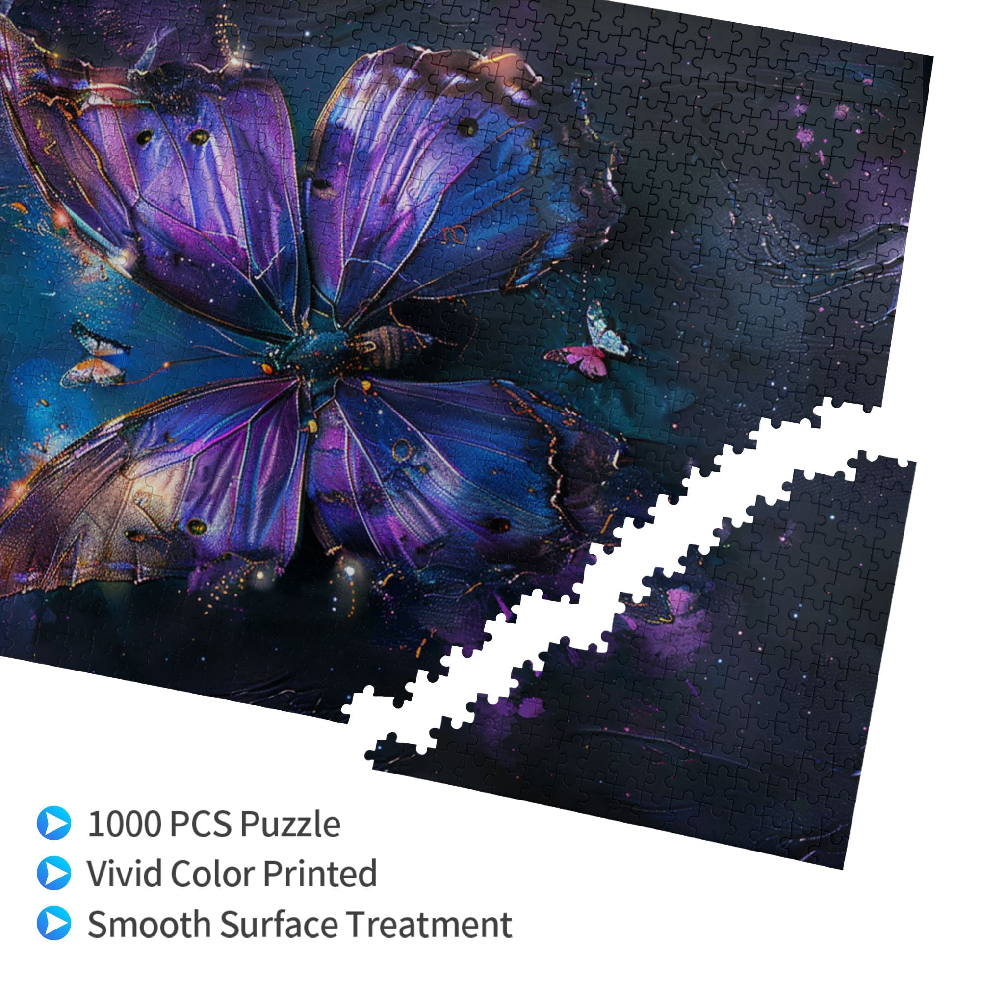1000 PCS Fantasy Butterfly 1000 Piece Puzzle For Adults,Featuring Beautiful And Unique Illustrations,Depict A Dreamlike Butterfly,Modern Art Wooden Puzzle,Unique And Beautiful Design