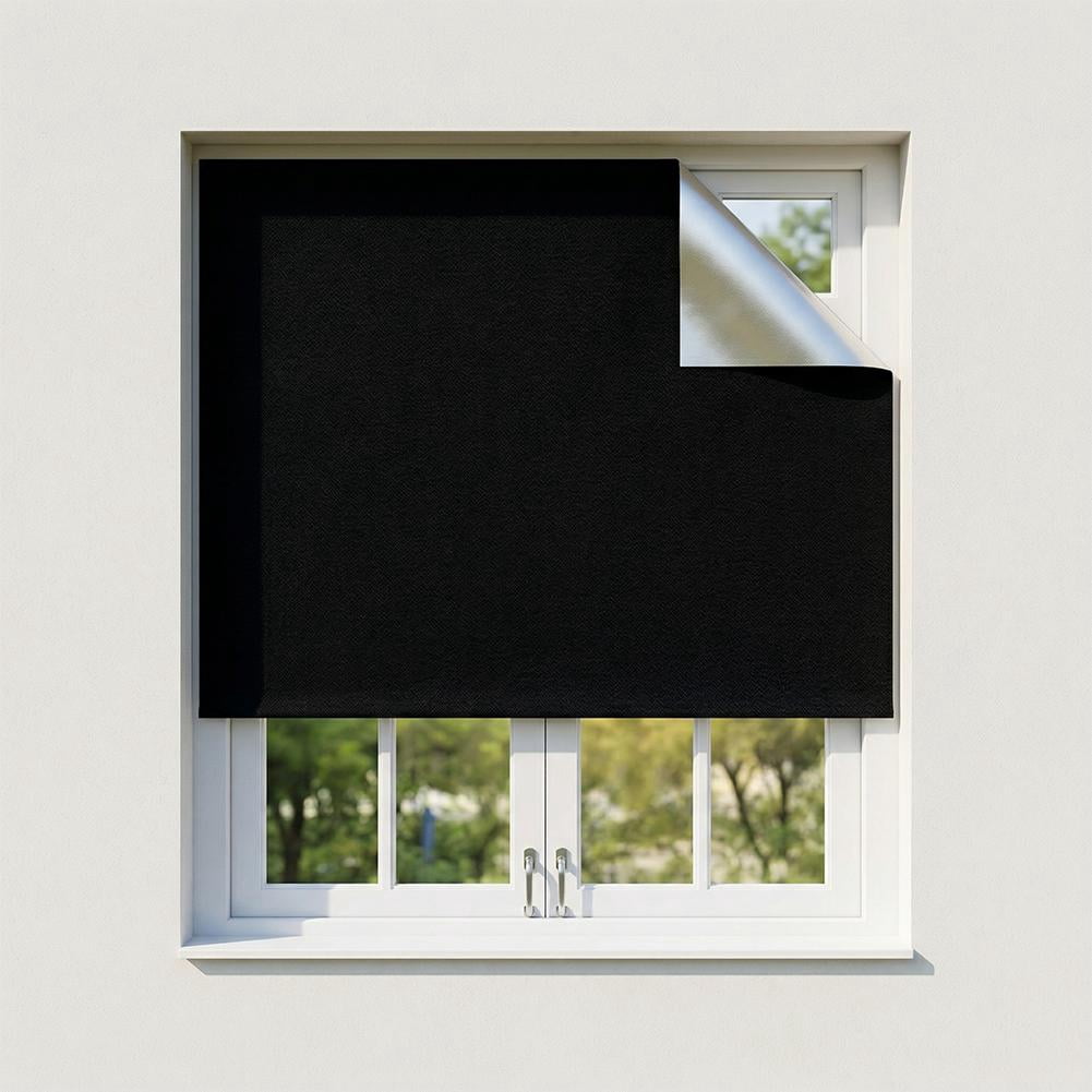 78.74 × 58.27 inches Blackout Portable Curtain Cuttable No Drill Window Shade, Temporary Room Darkening Blind for Nursery Travel RV Bedroom