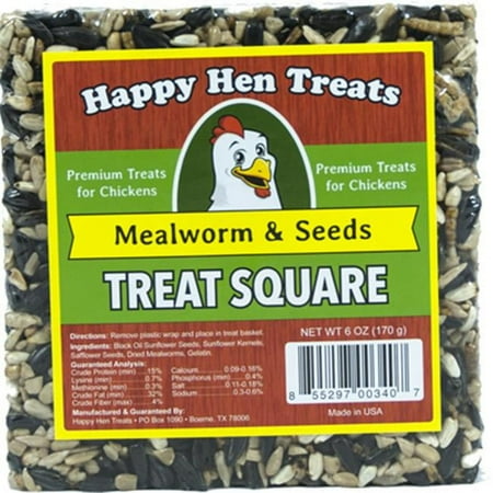 UPC: 0855297003407 | Happy Hen Treats 17087 Poultry Treats Mealworm & Seed Squares 6-oz. – Quantity 6