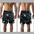 thumbnail image 3 of luoweisi Men's Beach Shorts Quick Dry Swim Trunks with Mesh Lining Galaxy Planet 2XL, 3 of 5