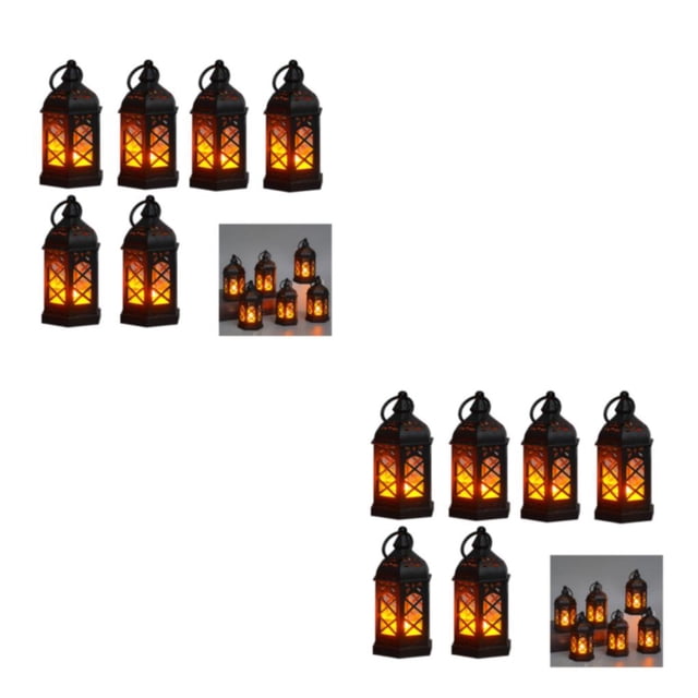 Baohd 2pcs/set Warm And Inviting Atmosphere With Decorative Lanterns Desktop Size black*6PCS 2Set