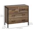 thumbnail image 3 of HOMCOM Commode, Meuble de Rangement à 4 Tiroirs Salon Brun, 3 of 10