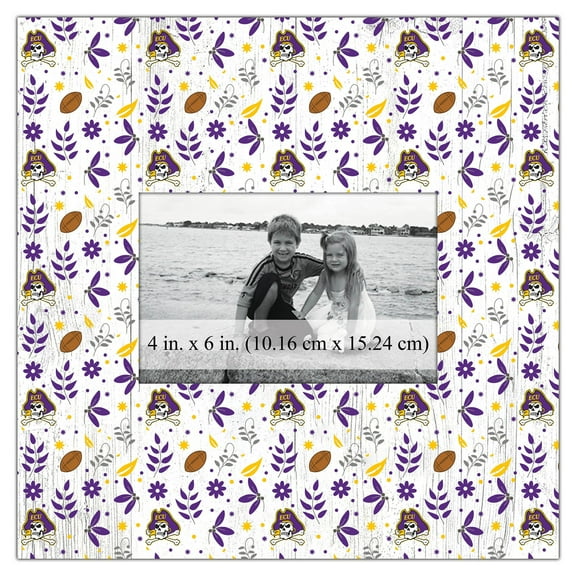 ECU Pirates 10'' x 10'' Floral Pattern Frame