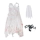 thumbnail image 5 of Disfraz de novia de Halloween para niñas, ropa novedosa, vestido de tutú para cosplay para vacaciones 150 centímetros, 5 of 9
