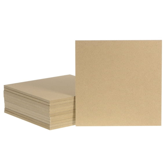 Uxcell Unfinished Wood Square Cutouts, 6" Wood Slices, 0.2" Thick 12 Pack