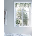 thumbnail image 4 of Tie Up Valance Curtain for Kitchen, Green Watercolor Eucalyptus Leaves Rod Pocket Short Curtains Adjustable Tie-Up Shade Valances, Spring Foliage on White Window Treatment for Bedroom 60x18in, 4 of 8