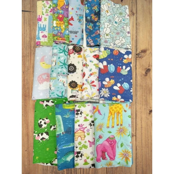 10 Fat Quarters - Assorted Oasis Fun Flannel Fat Quarter Bundle