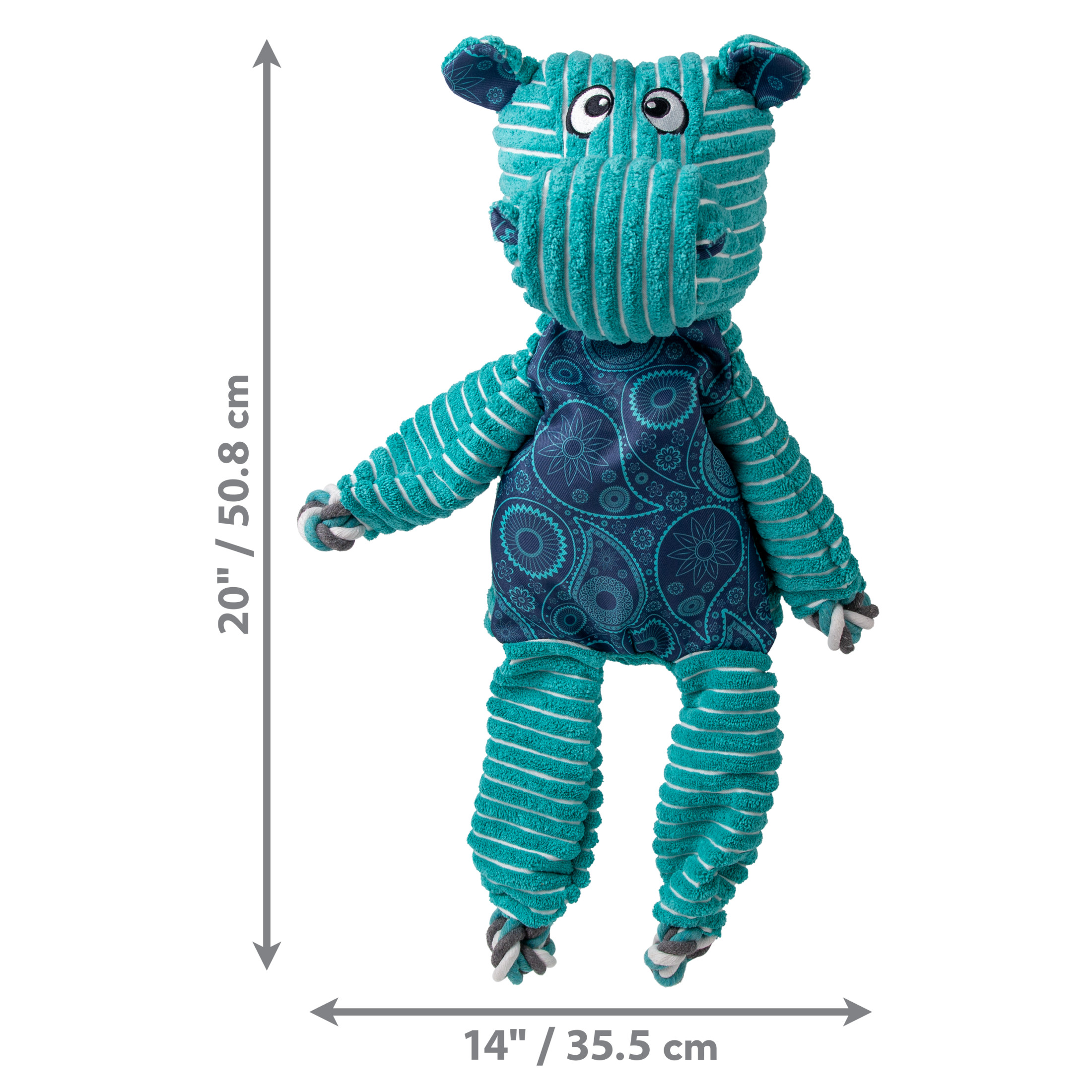 KONG® Floppy Knots Squeaker Dog Toy, Hippo, Jumbo Extra Large