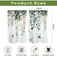 thumbnail image 3 of Kitchen Curtains 2 Panels Leaves Floral Short Window Curtains Treatment Over Sink Tier Drapes Small Cafe Curtains Flower Leaf Tier Curtains for Bathroom 36x28inch, 3 of 5
