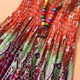 thumbnail image 4 of Girls Casual Summer Floral Beach Wear Boho Dress Spaghetti Strap Sundress Bohemian Dresses Sleeveless Beach Dresses with Necklaces, 4 of 7