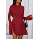 thumbnail image 5 of Vestido PRETTYGARDEN Otoño 2025 Rojo XS Manga Campana Mini, 5 of 8