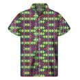 thumbnail image 4 of Camisa hawaiana con estampado 3D de rompecabezas de concienciación sobre el autismo, camisas hawaianas de verano para hombres y mujeres, blusas de manga corta con solapa y botones, 4 of 5